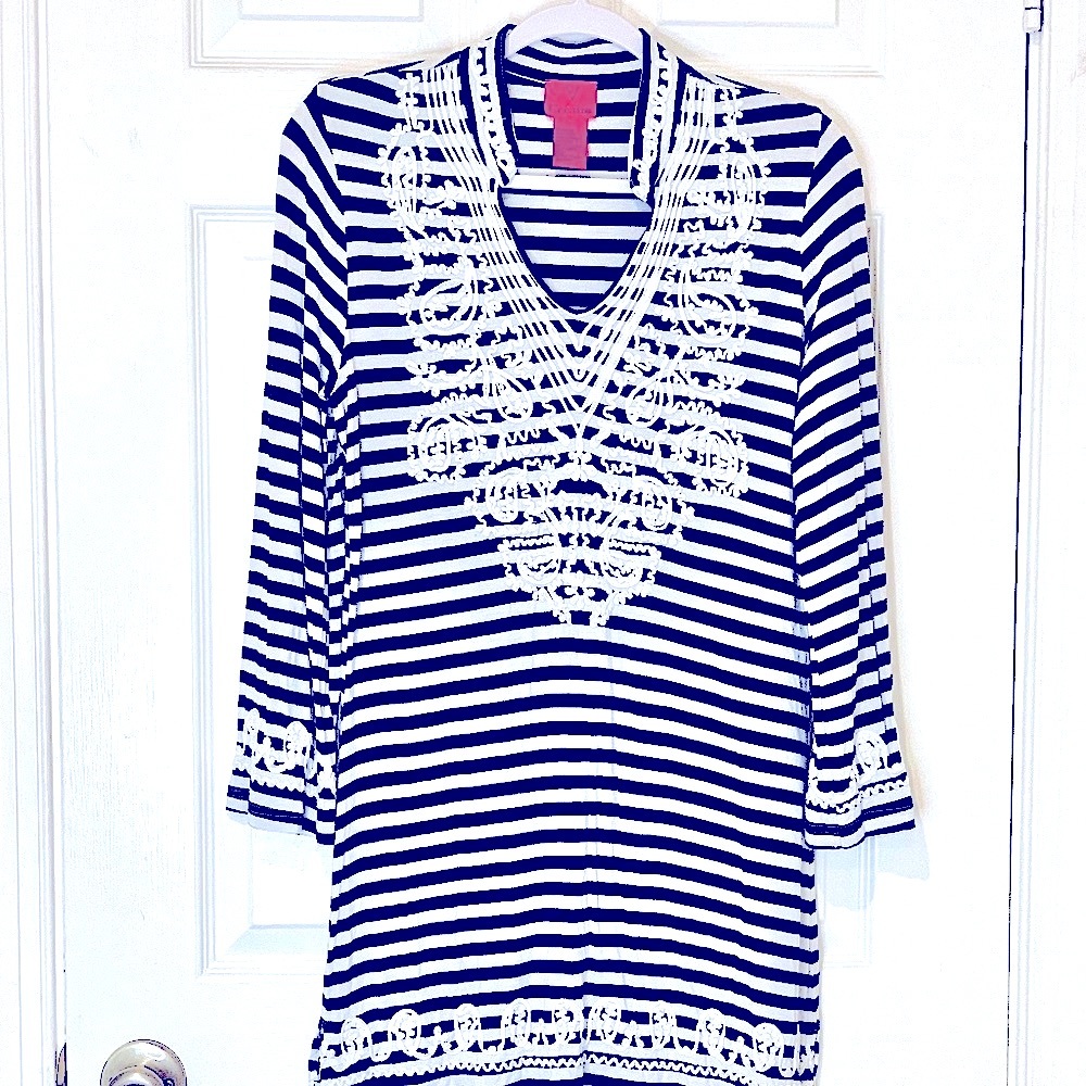 Jersey Loose Dress, Striped Shirt dress.
